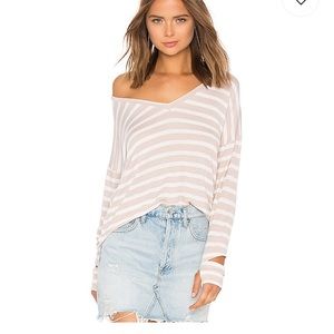 Ellis Tee In Oatmeal stripe